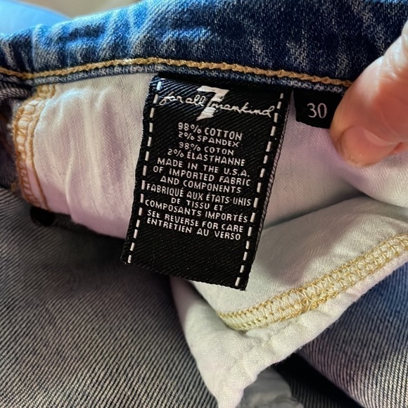 7 For All Mankind Edie High Waist Crop Straight Jeans with Frayed Seams Size 10 - Picture 7 of 13